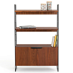 Стеллаж из стали и орехового дерева Derek Wood Rack варинант исполнения - 2 | Loft Concept в Челябинске