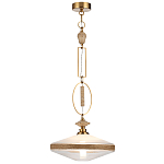 Подвесной светильник с плоским прозрачным плафоном и декоративной вставкой из текстурного камня Tectona  варинант исполнения - 3 | Loft Concept в Челябинске