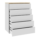 Комод с белым глянцевым фасадом с 5-ю ящиками Grace of Furniture  варинант исполнения - 2 | Loft Concept в Челябинске