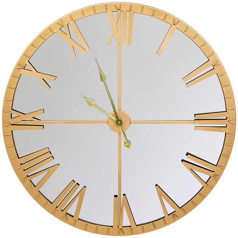 Часы настенные зеркальные с золотым металлическим циферблатом Mirror Tower Clock Золотой Зеркало Часы настенные зеркальные с золотым металлическим циферблатом Mirror Tower Clock Золотой Зеркало в Челябинске | Loft Concept