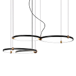 Люстра подвесная светодиодная с 4-мя кольцами черный металл Ring Horizontal варинант исполнения - 1 | Loft Concept в Челябинске