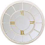 Зеркало настенное в белой металлической раме в виде часов Mirror Tower Clock варинант исполнения - 1 | Loft Concept в Челябинске
