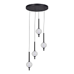 Люстра светодиодная каскадная с 4-мя сферическими стеклянными плафонами Splatter варинант исполнения - 3 | Loft Concept в Челябинске