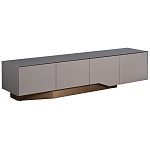 Тумба под телевизор со стеклянной столешницей и с выдвижными ящиками Minimalist Accent варинант исполнения - 1 | Loft Concept в Челябинске