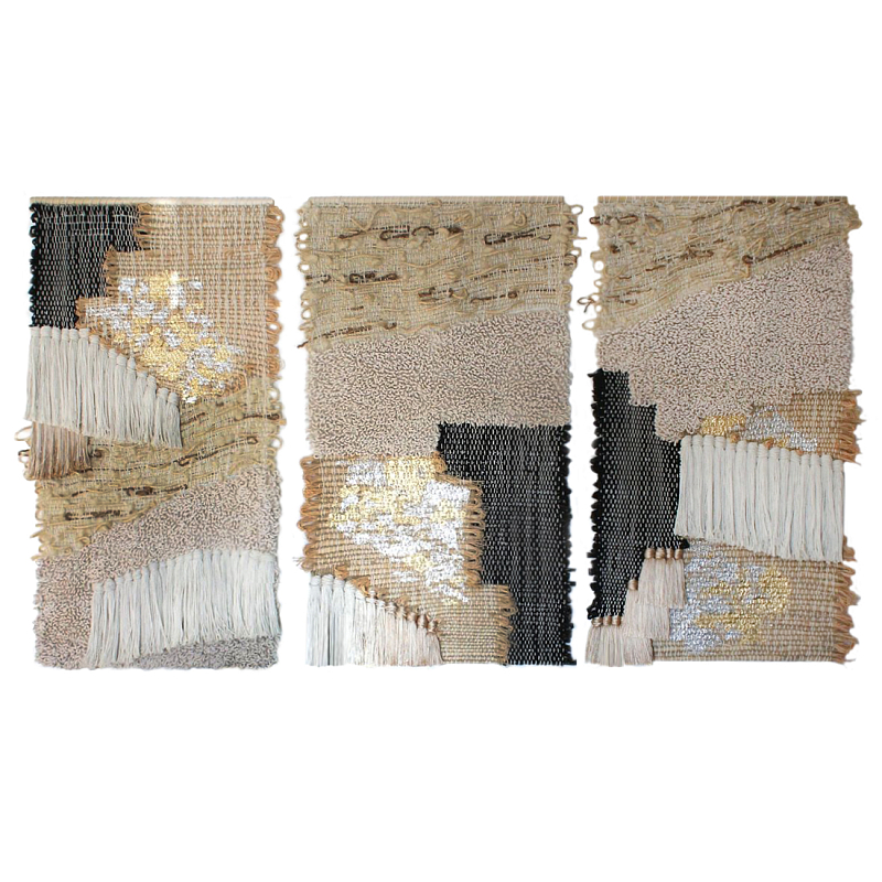 Триптих Геометрический гобелен бежевый Figurative Beige Wall Hangings Коричневый Бежевый в Челябинске | Loft Concept 