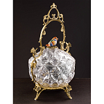 Конфетница с бронзовой ручкой и фарфоровой птичкой на крышке Eden Garden варинант исполнения - 5 | Loft Concept в Челябинске