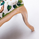 Банкетка из натурального бука золотистая с изображением птиц и цветов Blooming Birds варинант исполнения - 3 | Loft Concept в Челябинске