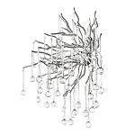 Бра с лучеобразным основанием и подвесками из прозрачного стекла в виде длинных капель Droplet Chandelier варинант исполнения - 11 | Loft Concept в Челябинске