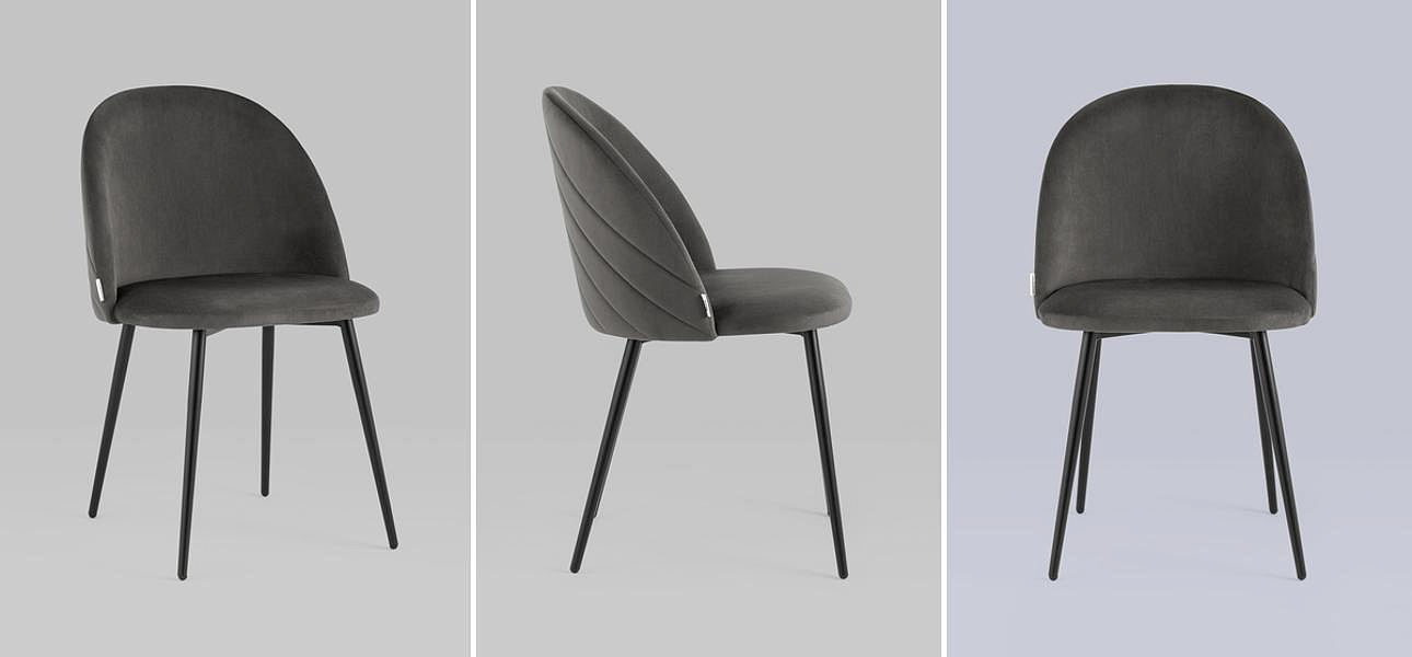 Стул Серый Велюр Miruna Leaf Chair Стул Серый Велюр Miruna Leaf Chair - Loft-Concept в Челябинске