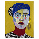 Картина с вышивкой Портрет wall panel People with the yellow ear 1 варинант исполнения - 2 | Loft Concept в Челябинске