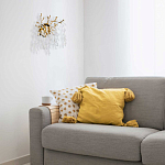 Бра золотого цвета с ветвями и белыми овальными стеклянными подвесками Droplet Chandelier варинант исполнения - 7 | Loft Concept в Челябинске