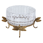 Чаша из прозрачного стекла на бронзовых ножках в виде стрекоз Eden Garden варинант исполнения - 1 | Loft Concept в Челябинске