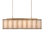 Люстра прямоугольная с каркасом золотого цвета Soft Glow Lamps варинант исполнения - 1 | Loft Concept в Челябинске