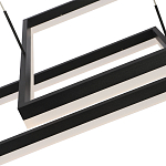 Подвесной светильник светодиодный с 2-мя черными прямоугольными плафонами из алюминия и акрила с пультом для регулировки света Smeragde Light Black варинант исполнения - 3 | Loft Concept в Челябинске