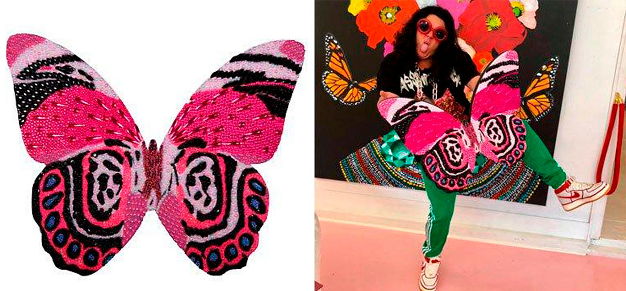 Картина "Pink and Black Mini Butterfly Cut Out" Картина "Pink and Black Mini Butterfly Cut Out" - Loft-Concept в Челябинске