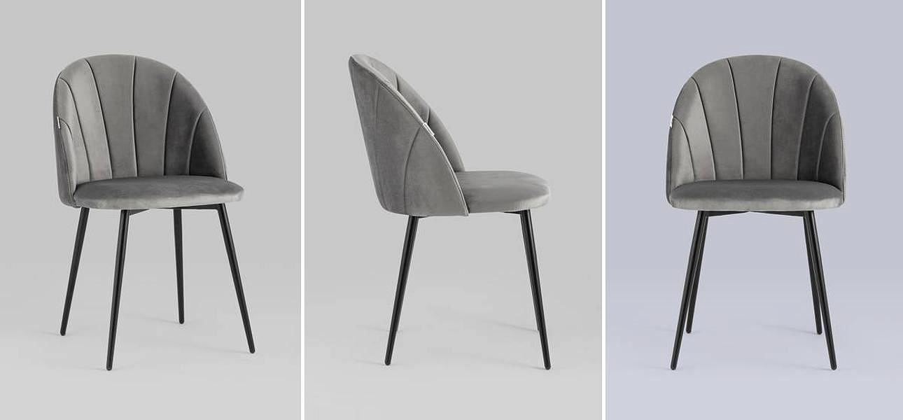 Стул Balsari S Chair Серый Велюр Стул Balsari S Chair Серый Велюр - Loft-Concept в Челябинске