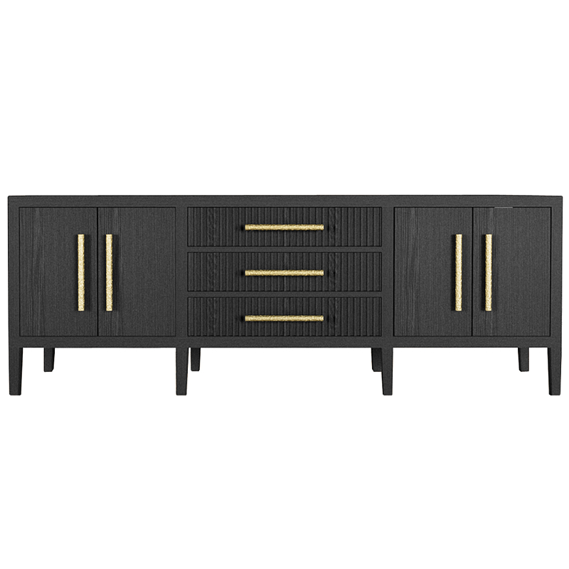 Большая VT-тумба Primo шпон Черный дуб Черный Золотой в Челябинске | Loft Concept 