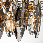 Люстра подвесная круглая с овальными подвесками из стекла дымчатого цвета Harlow Crystal Round варинант исполнения - 2 | Loft Concept в Челябинске