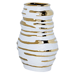 Ваза белая с рельефной поверхностью и золотыми полосами Vase Beehive варинант исполнения - 1 | Loft Concept в Челябинске