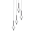 Люстра светодиодная каскадная с 4-мя сферическими стеклянными плафонами Splatter варинант исполнения - 2 | Loft Concept в Челябинске