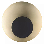 Бра круглое в сочетании золотистого и чёрного цвета Round Sconce Gold and Black варинант исполнения - 1 | Loft Concept в Челябинске
