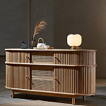 Дизайнерский комод овальный с фактурным фасадом и вставками из плетеных элементов Ambar варинант исполнения - 2 | Loft Concept в Челябинске