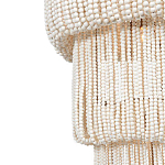 Трехъярусная люстра с подвесками из круглых деревянных бусин белая White Beads Three-tier Chandelier  варинант исполнения - 5 | Loft Concept в Челябинске