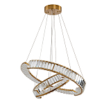 Светодиодная двухъярусная кольцевая люстра из хрусталя и стали и с пультом для регулировки света Maude Crystal Light варинант исполнения - 5 | Loft Concept в Челябинске