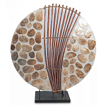 Настольная лампа из перламутра и дерева на подставке Indonesian Shell варинант исполнения - 2 | Loft Concept в Челябинске