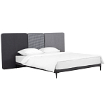 Кровать с большим мягким изголовьем Unity Dark Grey Bed варинант исполнения - 11 | Loft Concept в Челябинске