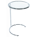 Приставной столик на серебристом основании с столешницей из стекла Noir варинант исполнения - 1 | Loft Concept в Челябинске