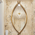 Зеркало овальное в деревянной золотистой раме Oval Gold Lines варинант исполнения - 3 | Loft Concept в Челябинске