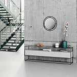 Настенное зеркало круглой формы в черной металлической раме BUBBLE MIRROR BLACK варинант исполнения - 2 | Loft Concept в Челябинске