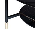 Стол журнальный круглый черный с полкой Inherence варинант исполнения - 5 | Loft Concept в Челябинске