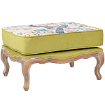 Банкетка из массива бука с изображением птиц и цветов Beige Green Chinoiserie Garden Banquette варинант исполнения - 1 | Loft Concept в Челябинске