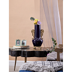 Ваза темно-синяя фарфоровая с бронзовыми ручками и ножками Eden Garden варинант исполнения - 6 | Loft Concept в Челябинске