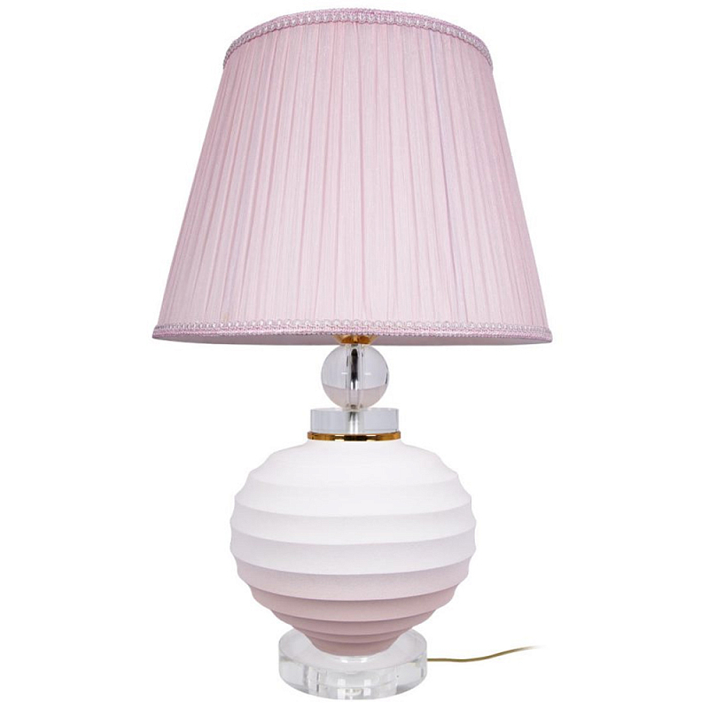 Настольная лампа керамическая Pink lampshade Белый Розовый Настольная лампа керамическая Pink lampshade Белый Розовый в Челябинске | Loft Concept