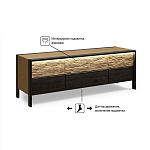 ТВ тумба 2 двери и 2 ящика с подсветкой на рельефном фасаде Warm Industrial варинант исполнения - 8 | Loft Concept в Челябинске