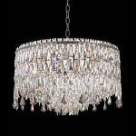 Люстра круглая с хрустальными подвесками на серебряном каркасе Roul Crystal Light варинант исполнения - 3 | Loft Concept в Челябинске