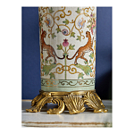 Ваза высокая из фарфора на бронзовом основании Turquoise Blooming Garden варинант исполнения - 7 | Loft Concept в Челябинске