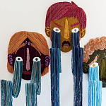 Вязаный Арт-Объект на стену из трех элементов Triptych варинант исполнения - 1 | Loft Concept в Челябинске