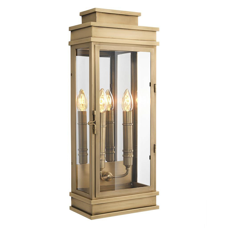 Бра Eichholtz Wall Lamp Linley L Латунь Античная полированная Прозрачный (Transparent) Бра Eichholtz Wall Lamp Linley L Латунь Античная полированная Прозрачный (Transparent) в Челябинске | Loft Concept