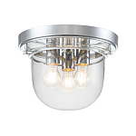 Потолочный светильник для ванных комнат с круглым стеклянным плафоном и тремя лампами Quoizel варинант исполнения - 6 | Loft Concept в Челябинске