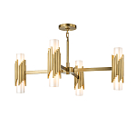 Люстра цвета латунь с 4-мя матовыми цилиндрическими плафонами Elstead Lighting варинант исполнения - 1 | Loft Concept в Челябинске