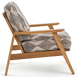 Кресло с каркасом из массива дуба Deniaud Oak Rhombus Beige Armchair варинант исполнения - 3 | Loft Concept в Челябинске
