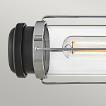 Бра для ванных комнат горизонтальное с 2-мя прозрачным цилиндрическим плафонами на круглом основании Hinkley варинант исполнения - 6 | Loft Concept в Челябинске