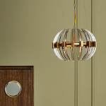 Люстра круглая с прозрачными элементами в форме полумесяца Crystal Crescent варинант исполнения - 5 | Loft Concept в Челябинске