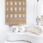 Панно на стену плетеное Макраме бежевый цвет  варинант исполнения - 3 | Loft Concept в Челябинске