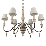 Люстра на металлическом основании с 6-ю белыми тканевыми абажурами Terrain варинант исполнения - 7 | Loft Concept в Челябинске