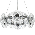 Люстра с круглыми рельефными плафонами Glass Peonies Chrome Chandelier варинант исполнения - 1 | Loft Concept в Челябинске